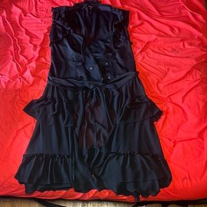 Black vest with long train down the back size 3